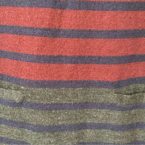 Talbots striped burgundy grey navy wool blend sweater dress with pockets. Size S - Picture 9 of 10